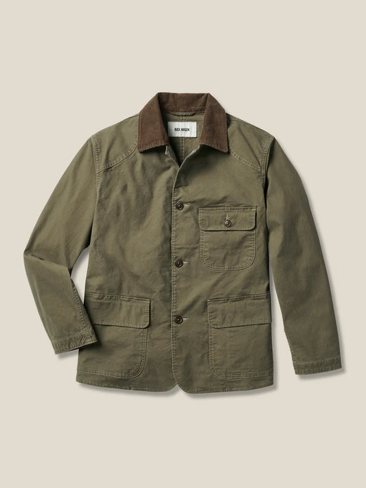 BUCK MASON CRAFTSMAN CANVAS FIELD JACKET IN FIELD OLIVE