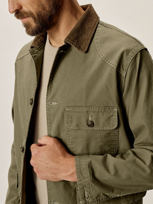 BUCK MASON CRAFTSMAN CANVAS FIELD JACKET IN FIELD OLIVE in FIELD OLIVE — view 2