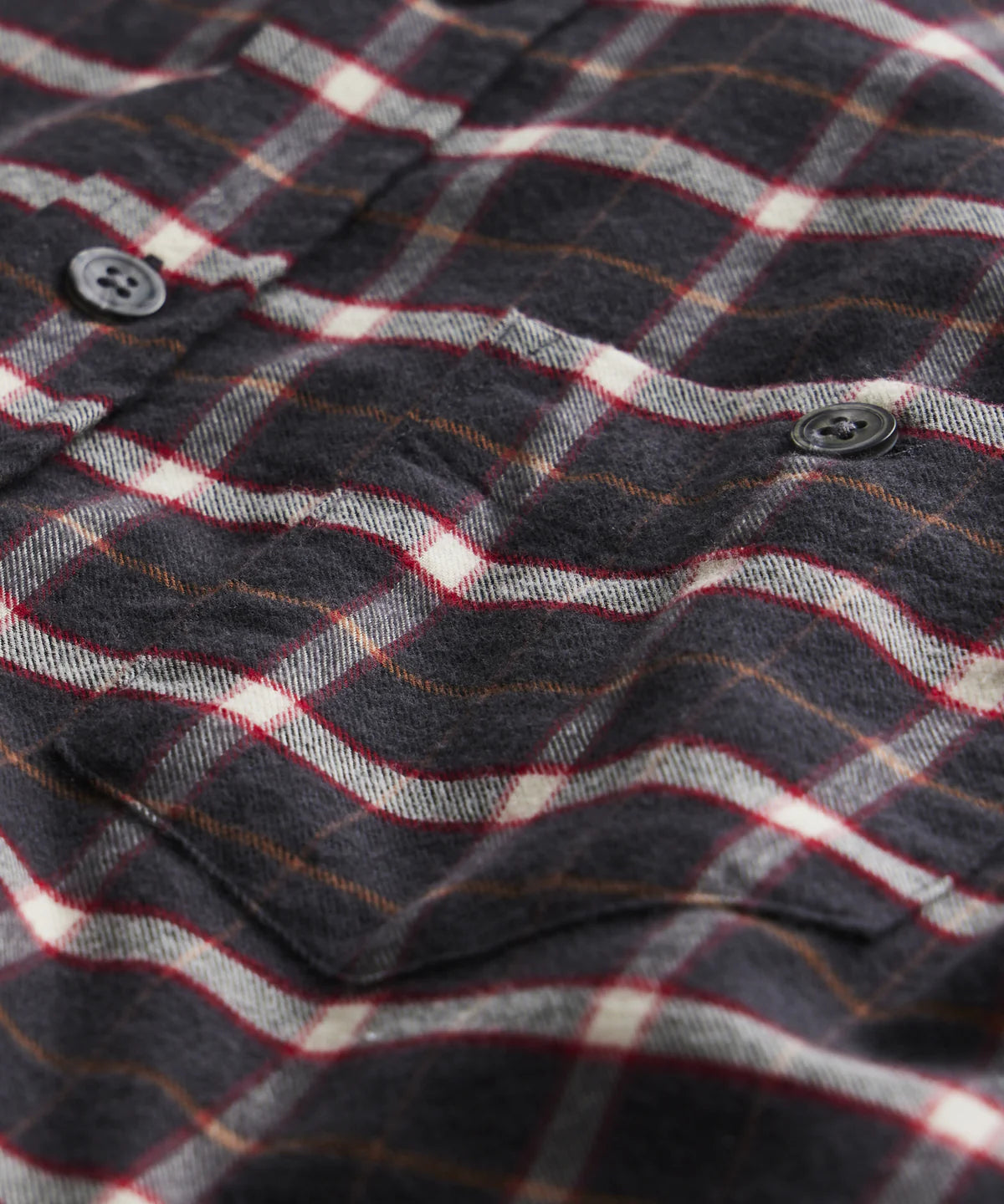 TODD SNYDER CHARCOAL PLAID FLANNEL BUTTON-DOWN