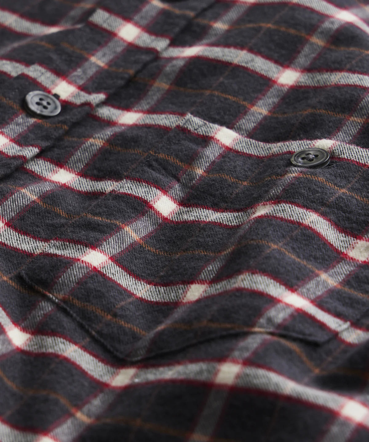 TODD SNYDER CHARCOAL PLAID FLANNEL BUTTON-DOWN in See product description — view 3