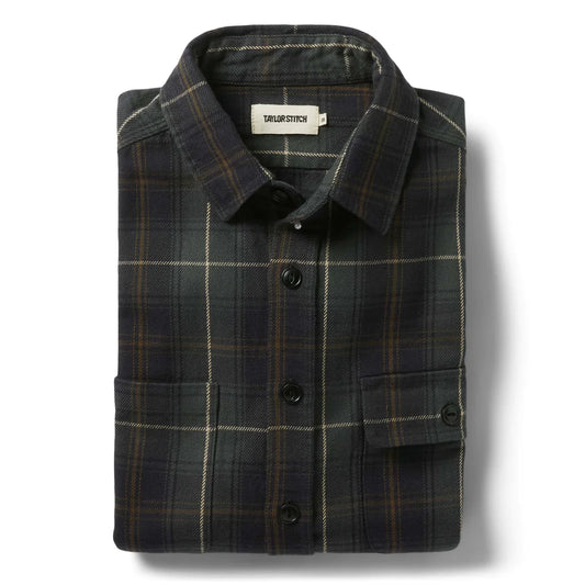 TAYLOR STITCH MOTO UTILITY SHIRT IN SHALE PLAID