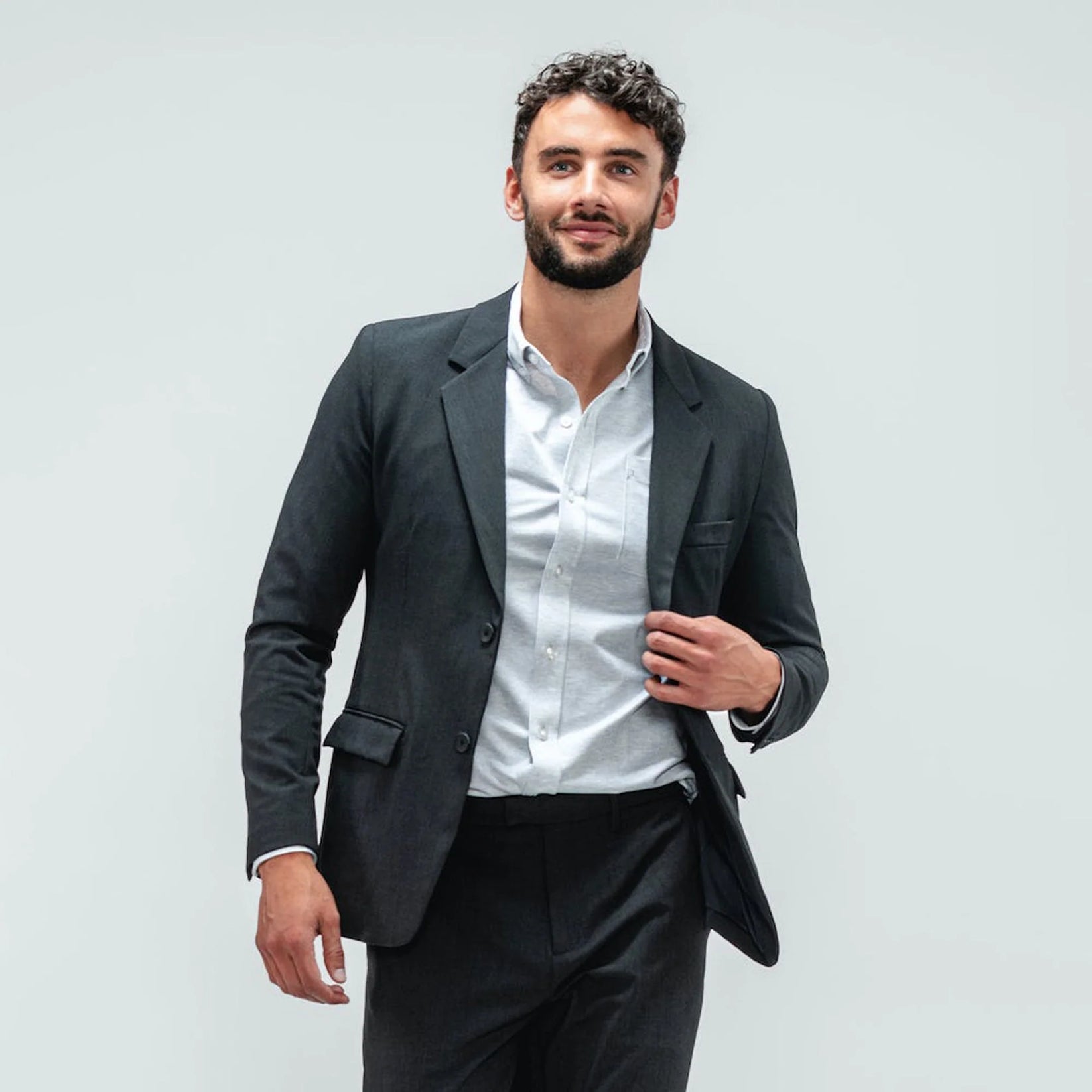 MINISTRY OF SUPPLY VELOCITY SUIT JACKET IN DARK CHARCOAL in DARK CHARCOAL — view 2