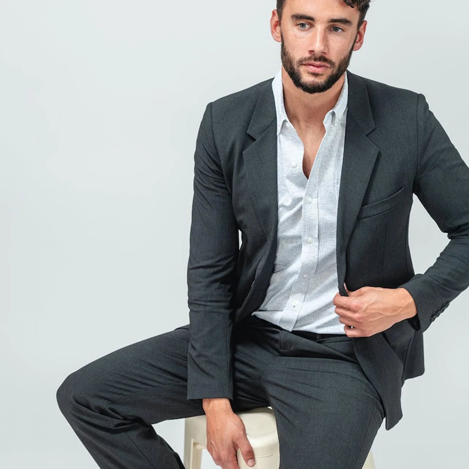 MINISTRY OF SUPPLY VELOCITY SUIT JACKET IN DARK CHARCOAL in DARK CHARCOAL — view 4
