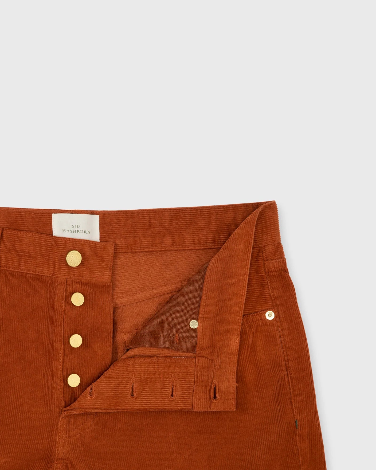 SID MASHBURN SLIM STRAIGHT 5-POCKET PANT IN GINGER CORDUROY in GINGER CORDUROY — view 3