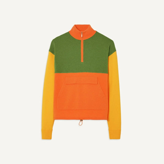Guest In Residence - GUEST IN RESIDENCE WARM UP HALF ZIP IN MANDARIN - Rent With Thred