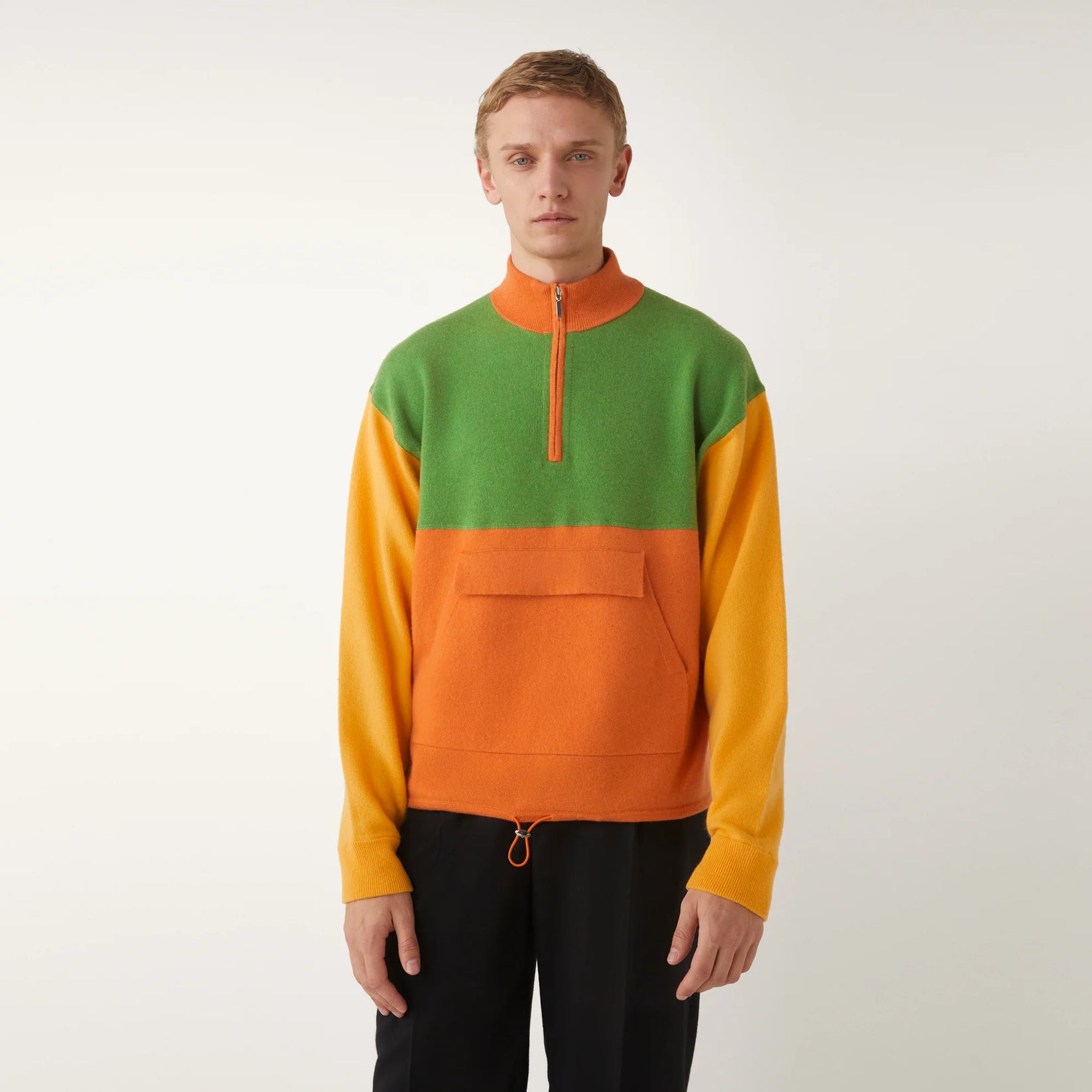 GUEST IN RESIDENCE WARM UP HALF ZIP IN MANDARIN in RESIDENCE WARM UP HALF ZIP IN MANDARIN — view 2