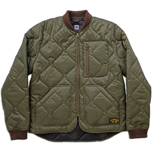 JANE MOTORCYCLES HUMBOLDT QUILTED LINER JACKET IN OLIVE