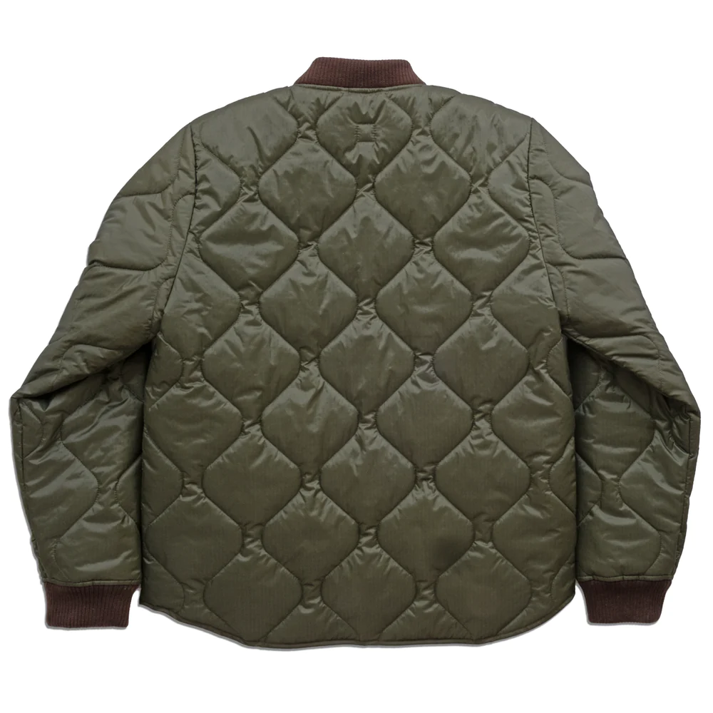 JANE MOTORCYCLES HUMBOLDT QUILTED LINER JACKET IN OLIVE in OLIVE — view 2