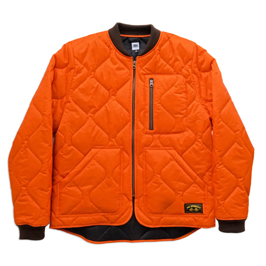 JANE MOTORCYCLES HUMBOLDT QUILTED LINER JACKET IN ORANGE