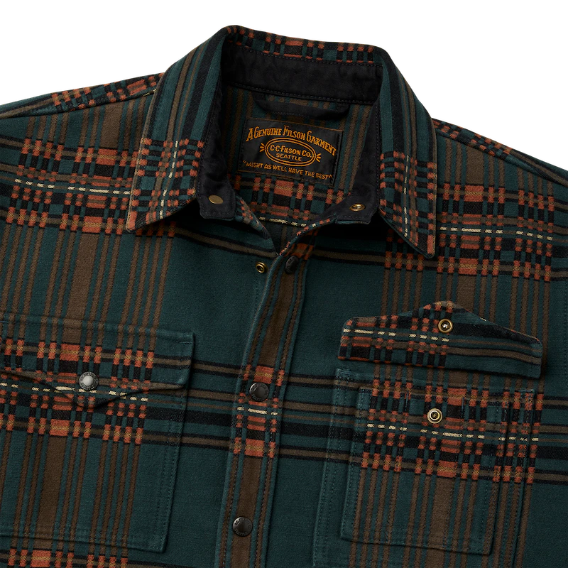 FILSON BEARTOOTH CAMP JACKET IN FIR/COPPER BLANKET PLAID in FIR/COPPER BLANKET PLAID — view 4