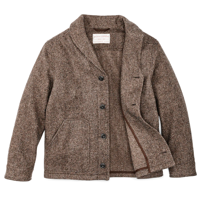 FILSON DECATUR ISLAND WOOL JACKET IN NATURAL BROWN in NATURAL BROWN — view 3