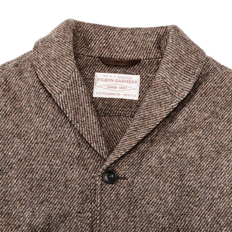 FILSON DECATUR ISLAND WOOL JACKET IN NATURAL BROWN