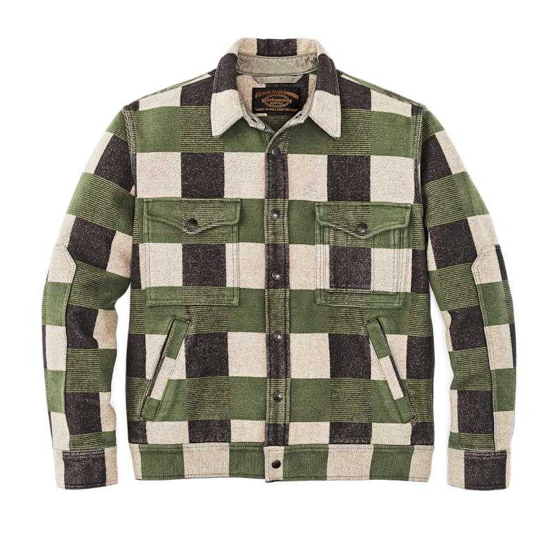 FILSON BEARTOOTH CAMP JACKET IN CINDER/OLIVE CHECK in CINDER/OLIVE CHECK — main product view
