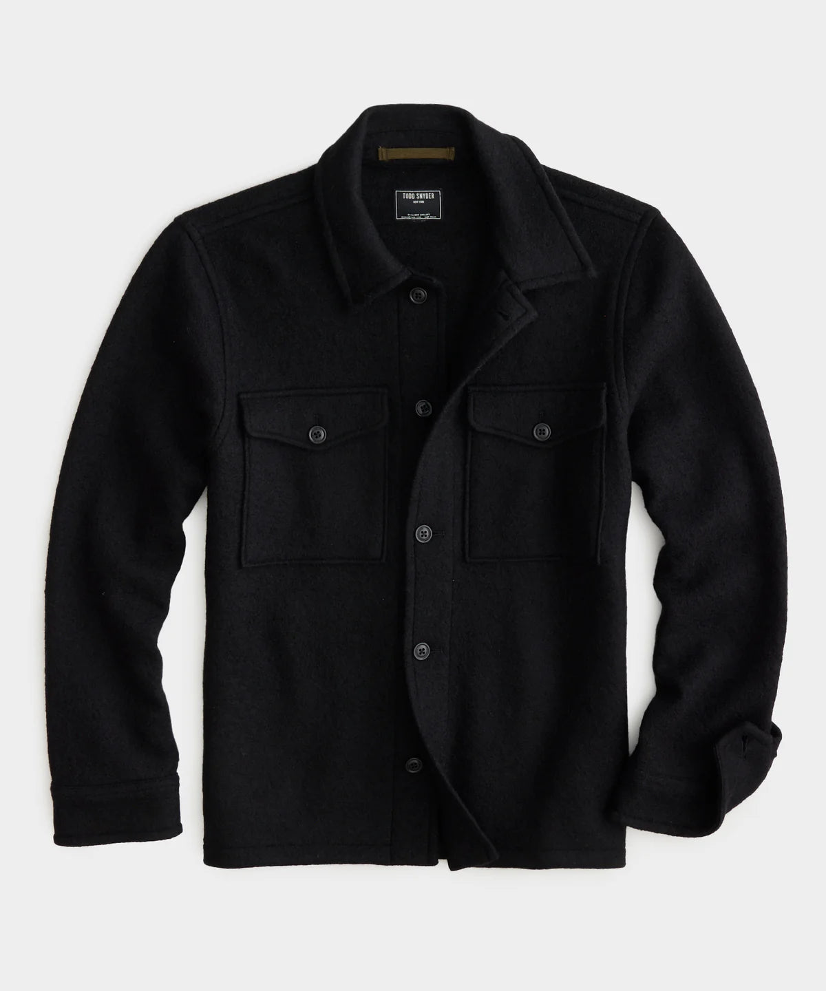 TODD SNYDER ITALIAN CPO SHIRT JACKET IN BLACK in BLACK — main product view