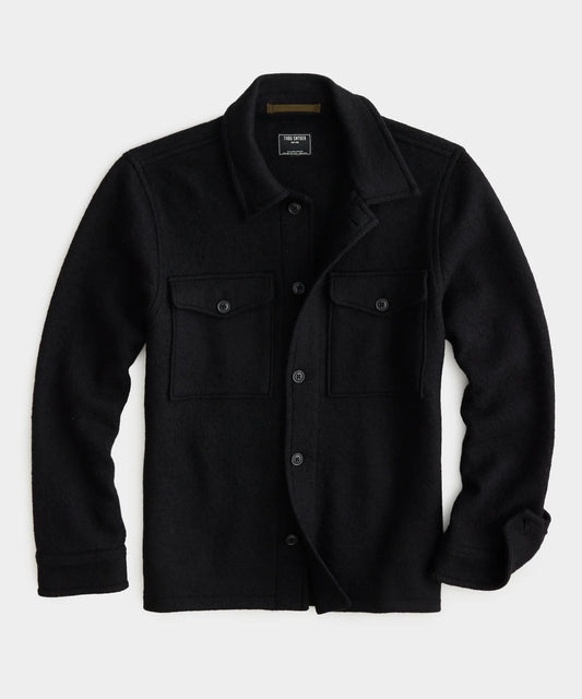 TODD SNYDER ITALIAN CPO SHIRT JACKET IN BLACK