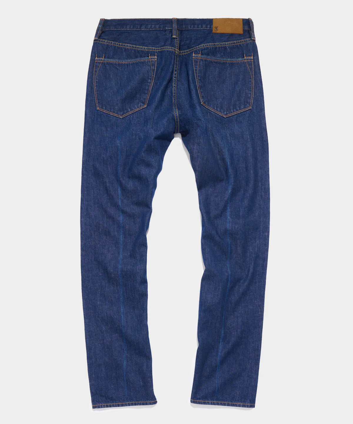 TODD SNYDER CLASSIC FIT SELVEDGE JEAN IN CREASED MEDIUM WASH in CREASED MEDIUM WASH — view 2