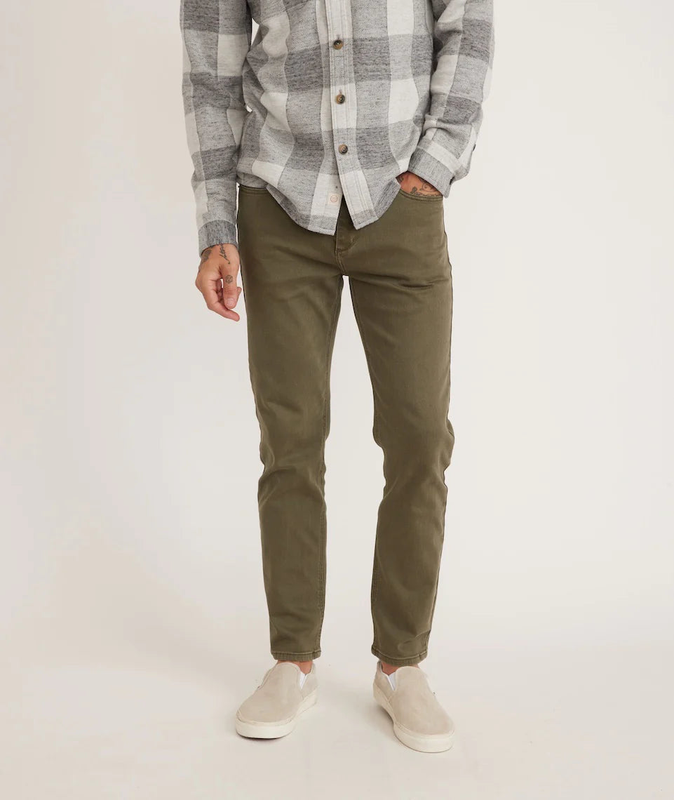 MARINE LAYER 5 POCKET PANT SLIM STRAIGHT FIT IN THYME in THYME — view 2