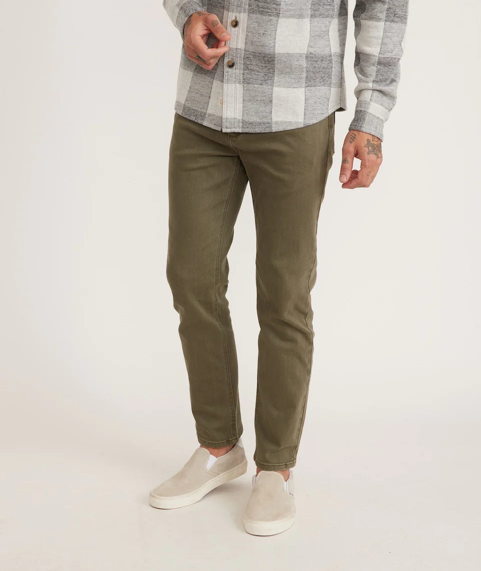MARINE LAYER 5 POCKET PANT SLIM STRAIGHT FIT IN THYME in THYME — view 5