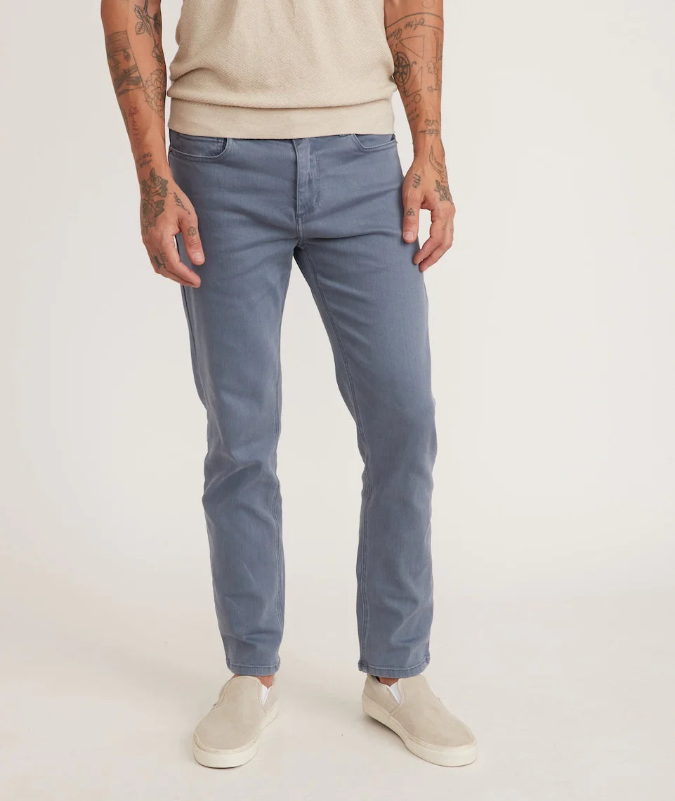 MARINE LAYER 5 POCKET PANT ATHLETIC FIT IN BERING SEA in BERING SEA — view 2