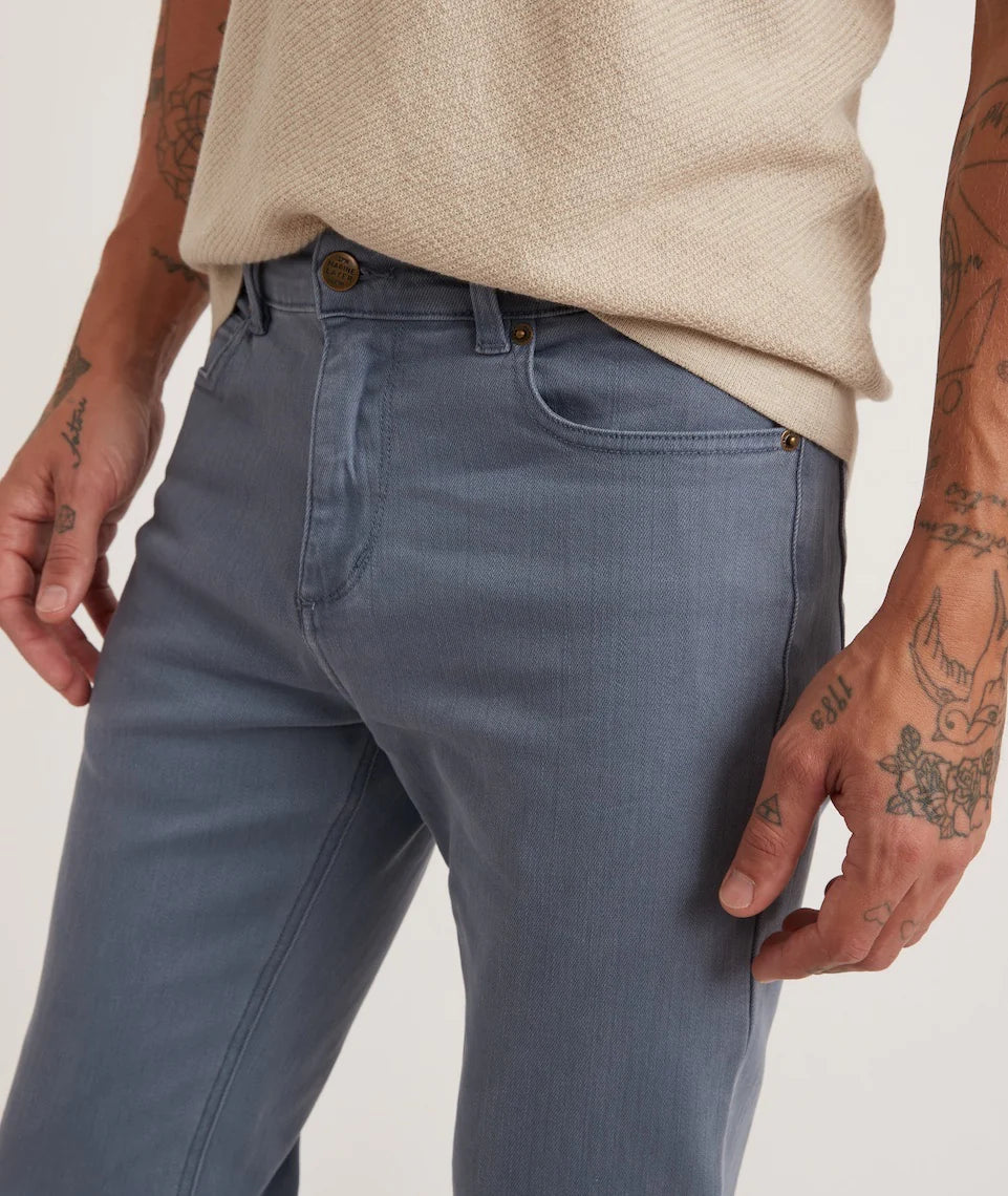 MARINE LAYER 5 POCKET PANT ATHLETIC FIT IN BERING SEA in BERING SEA — view 3
