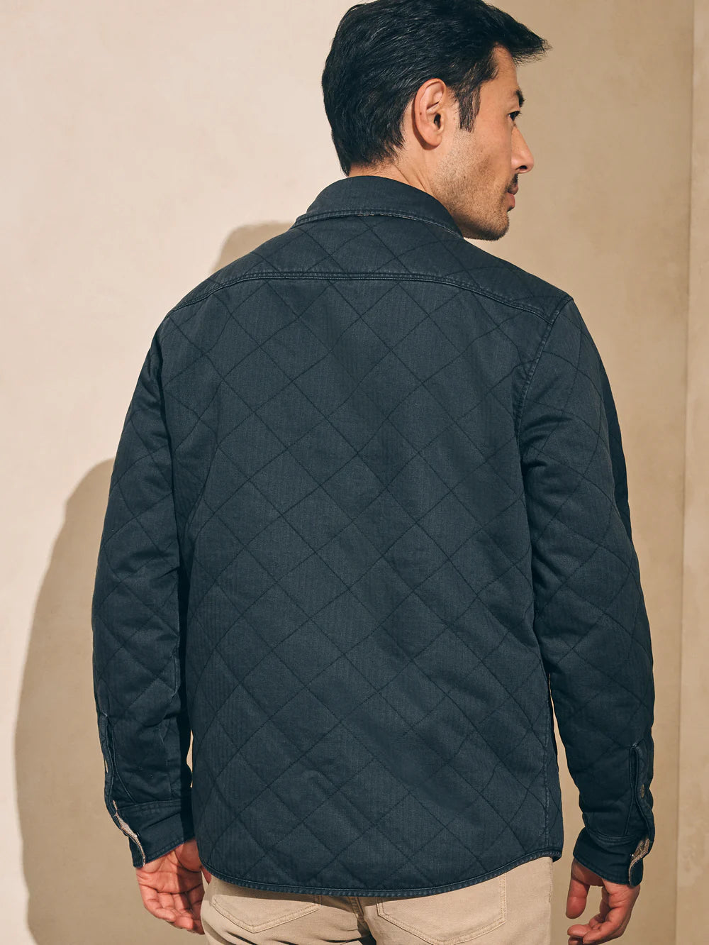 FAHERTY DOUG GOOD FEATHER REVERSIBLE BONDI JACKET IN WASHED BLACK CASCADE STAR NATION in WASHED BLACK CASCADE STAR NATION — view 5