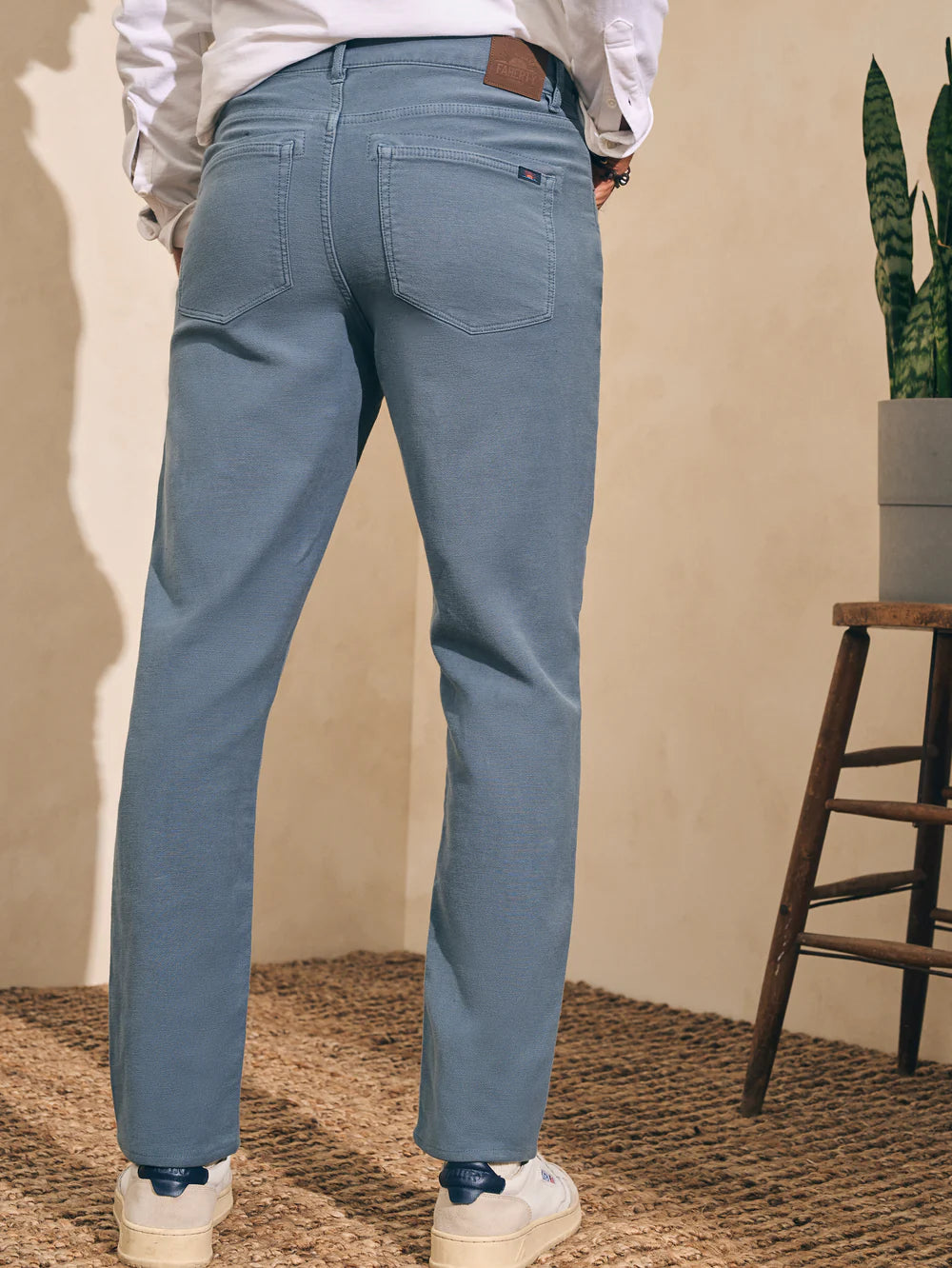 FAHERTY STRETCH TERRY 5-POCKET IN FADED OCEAN in FADED OCEAN — view 5