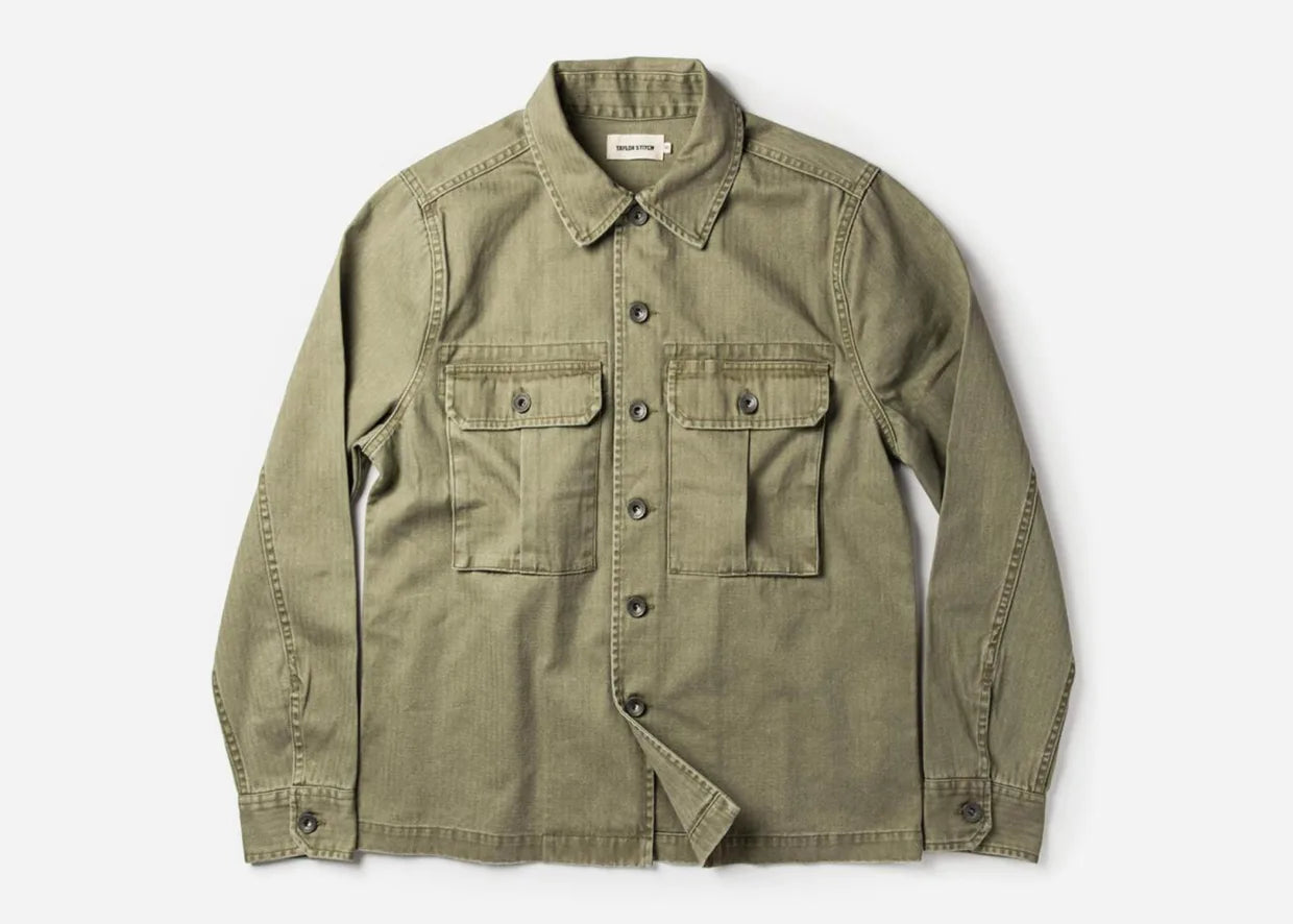 TAYLOR STITCH THE HBT JACKET IN WASHED OLIVE in WASHED OLIVE — main product view