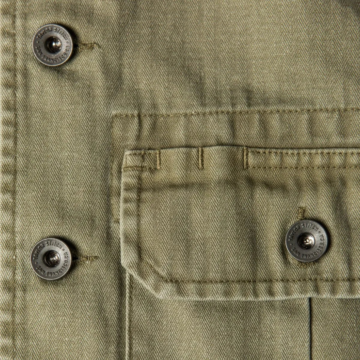 TAYLOR STITCH THE HBT JACKET IN WASHED OLIVE in WASHED OLIVE — view 2