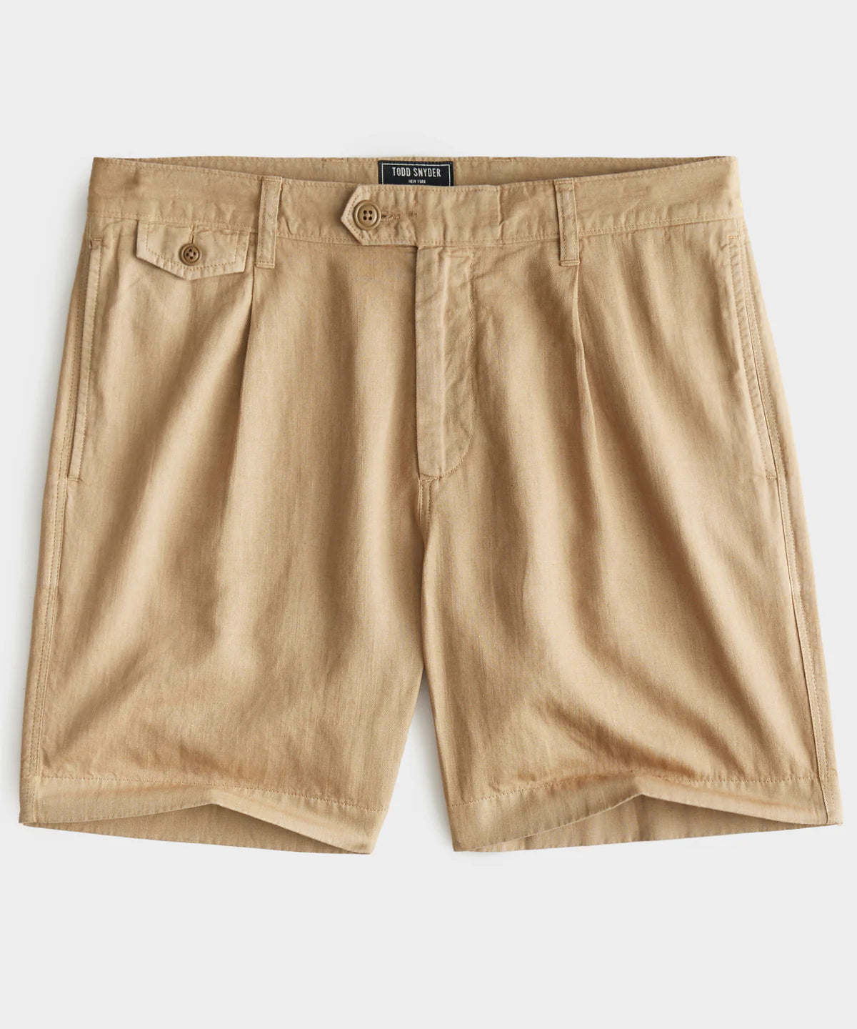 TODD SNYDER 7” PLEATED HUDSON SHORT IN BAJA DUNES in BAJA DUNES — main product view