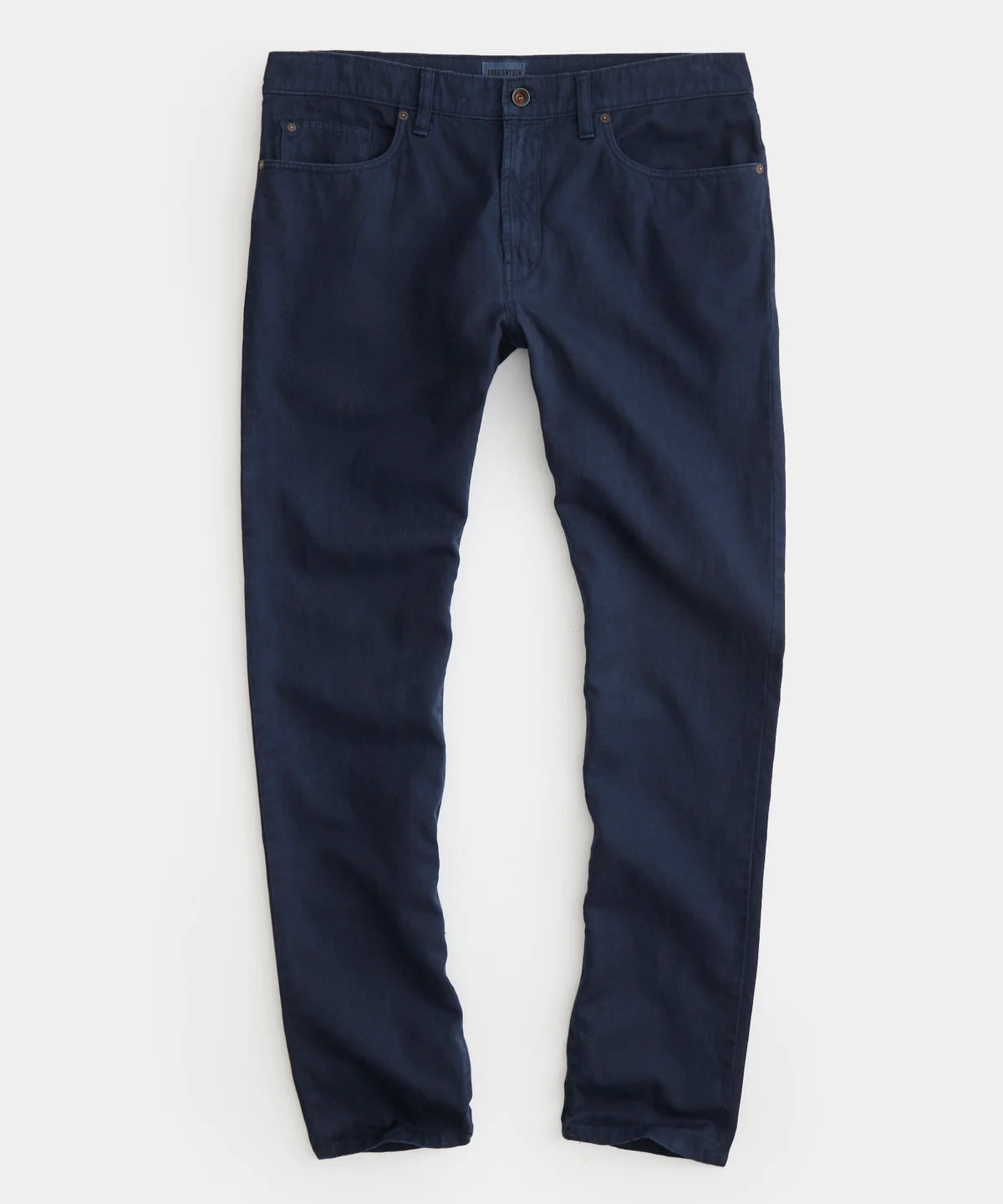 TODD SNYDER SLIM 5-POCKET COTTON LINEN PANT IN DARK INDIGO in DARK INDIGO — main product view