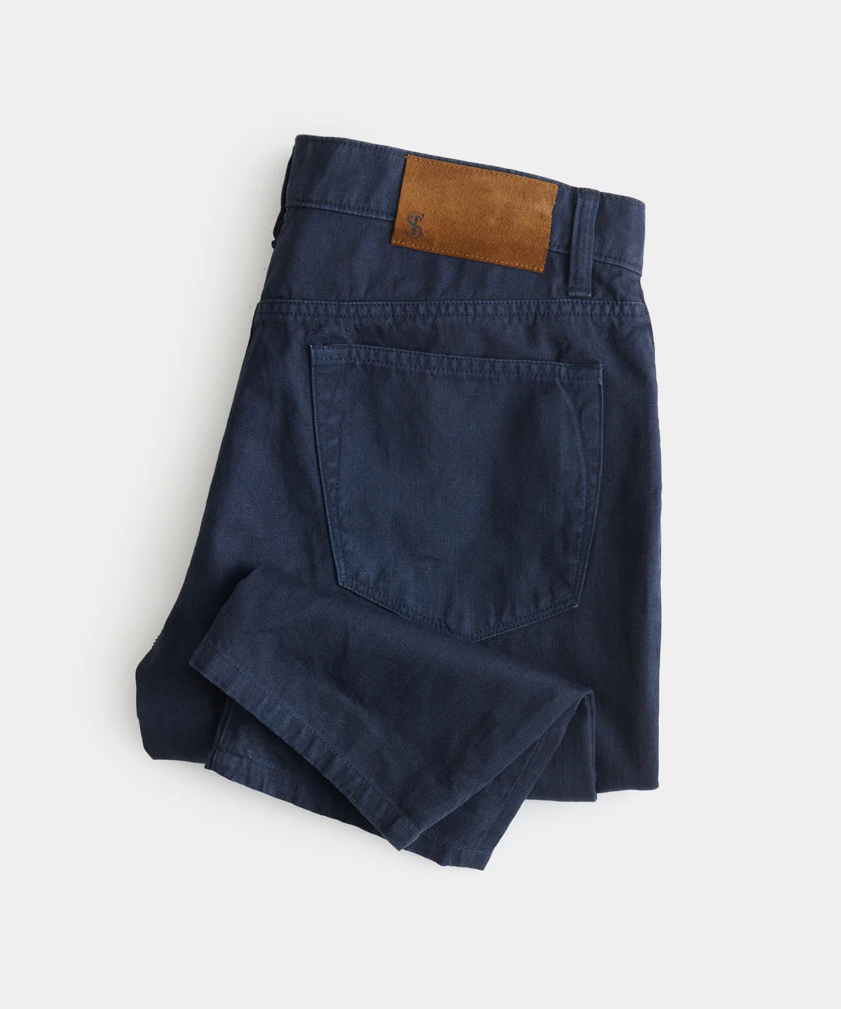 TODD SNYDER SLIM 5-POCKET COTTON LINEN PANT IN DARK INDIGO in DARK INDIGO — view 5