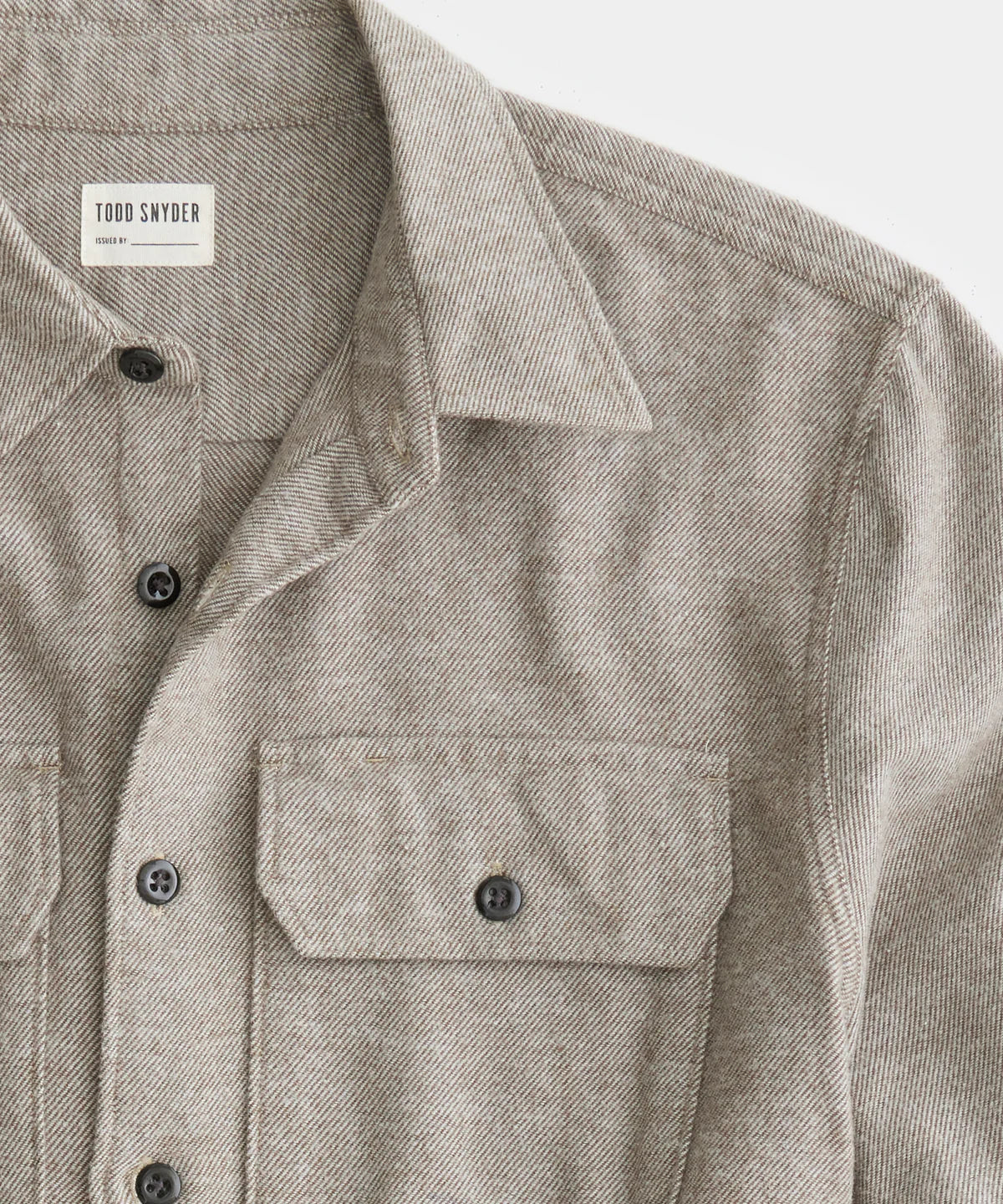 TODD SNYDER TWO POCKET UTILITY LONG SLEEVE SHIRT IN KHAKI