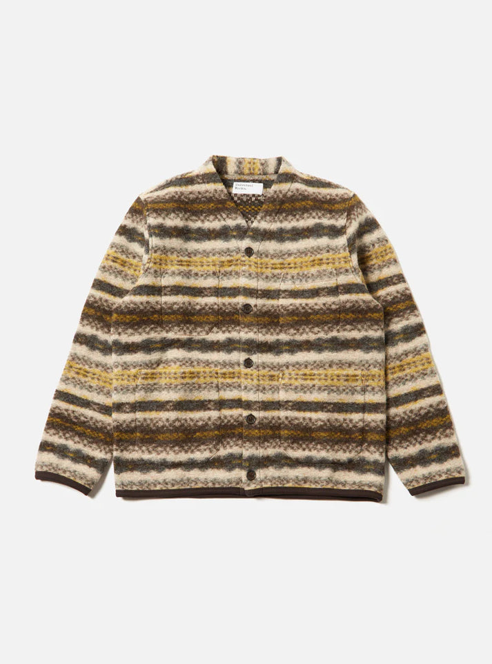UNIVERSAL WORKS CARDIGAN IN FAIRISLE MERINO MIX