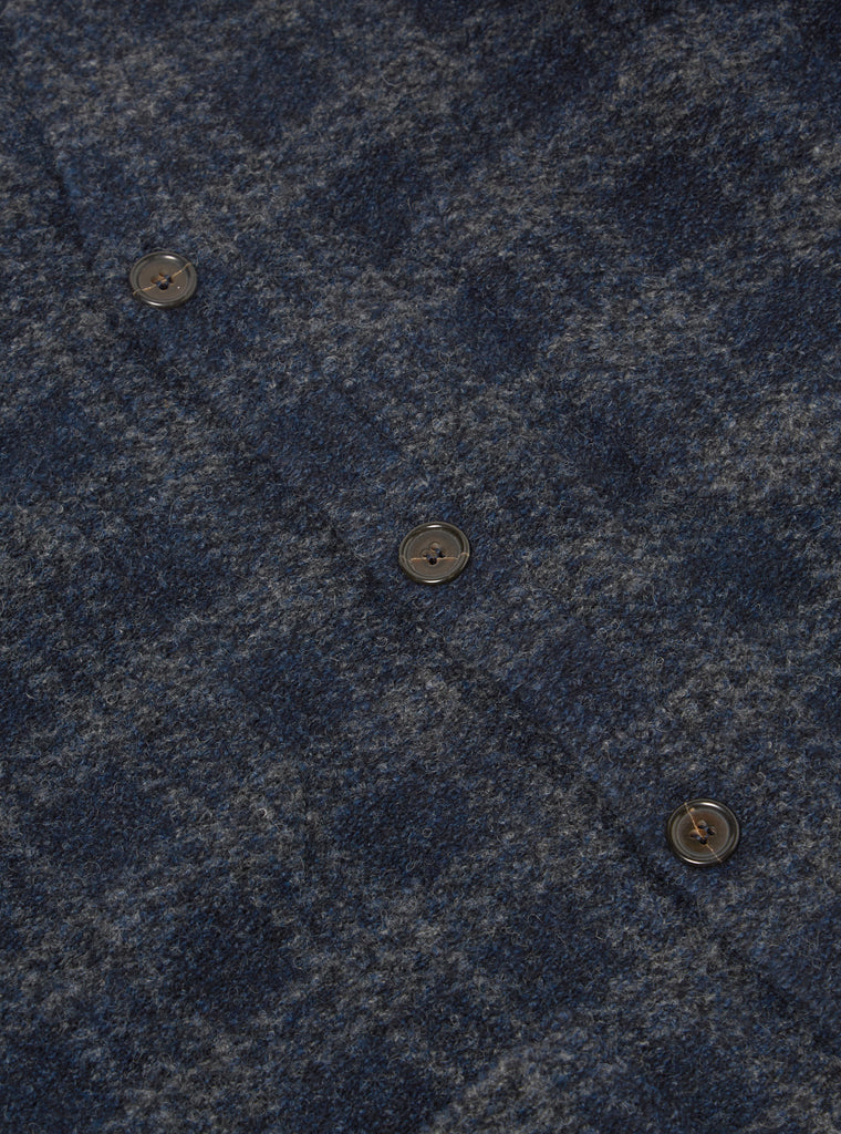 UNIVERSAL WORKS CARDIGAN IN NAVY SWARM FLEECE in NAVY SWARM FLEECE — view 5