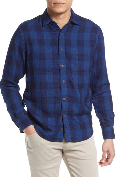 FAHERTY REVERSIBLE SHIRT IN CHAMBRAY BLUE BUFFALO