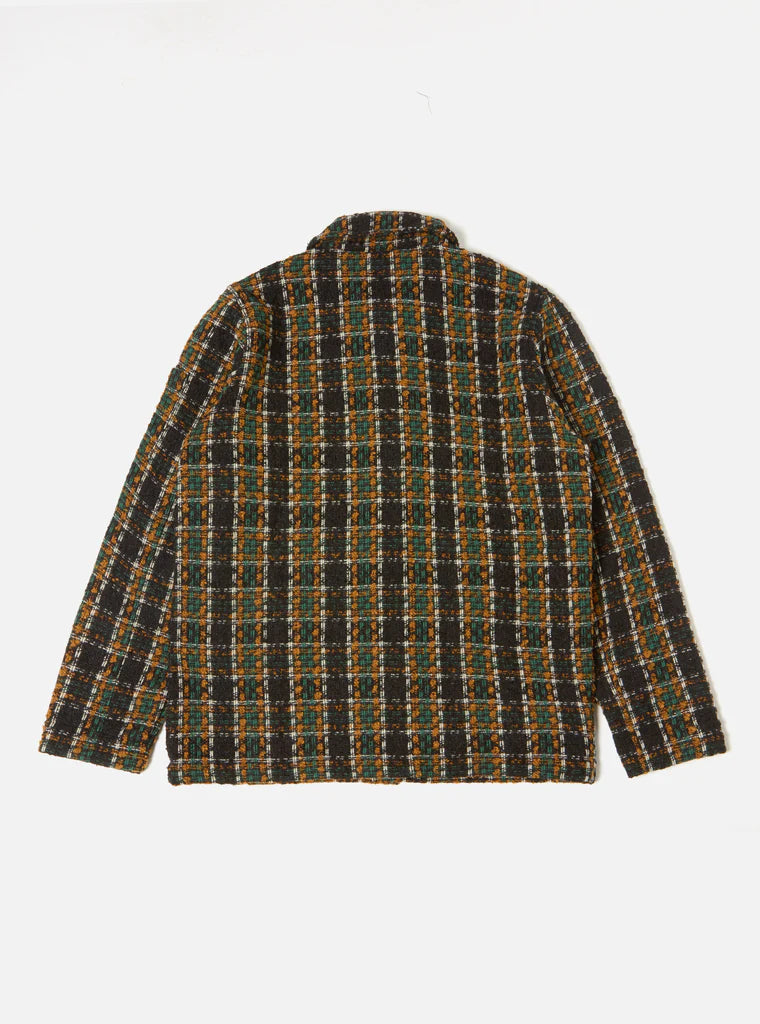UNIVERSAL WORKS COVERALL JACKET IN CHARCOAL CRAZY CHECK WOOL MIX in CHARCOAL CRAZY CHECK WOOL MIX — view 3