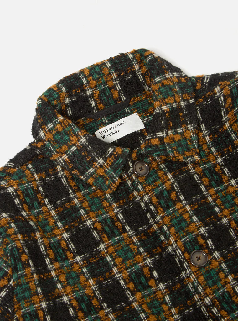 UNIVERSAL WORKS COVERALL JACKET IN CHARCOAL CRAZY CHECK WOOL MIX in CHARCOAL CRAZY CHECK WOOL MIX — view 4