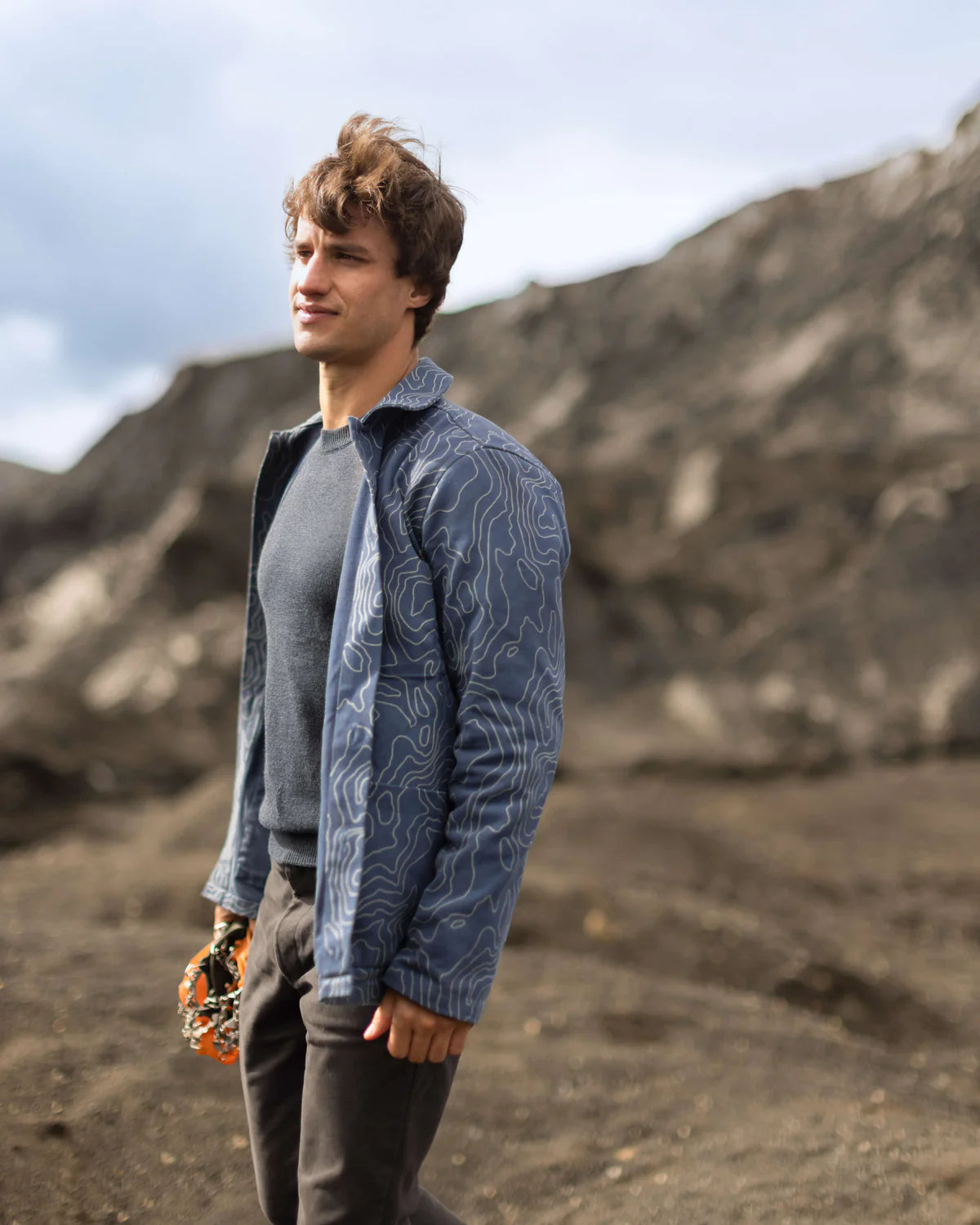 ALEX CRANE CANVAS KITE JACKET IN RIVER MAP in RIVER MAP — view 3