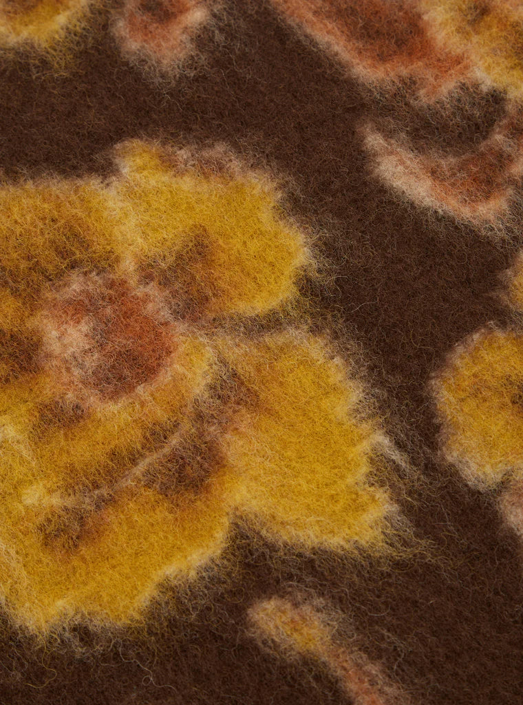 UNIVERSAL WORKS CARDIGAN IN BROWN FLOWER FLEECE in BROWN FLOWER FLEECE — view 7