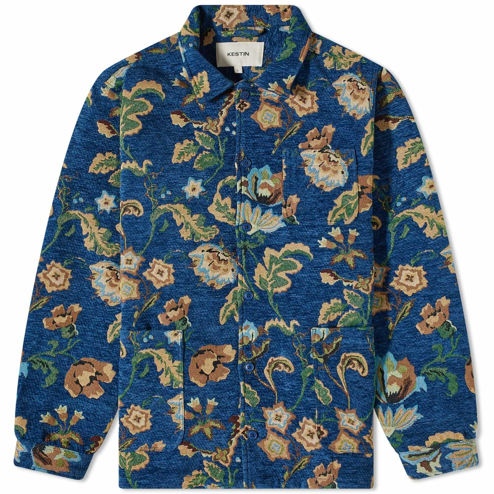 KESTIN MEN’S ORMISTON SHIRT JACKET IN ROYAL BLUE JACQUARD in ROYAL BLUE JACQUARD — main product view