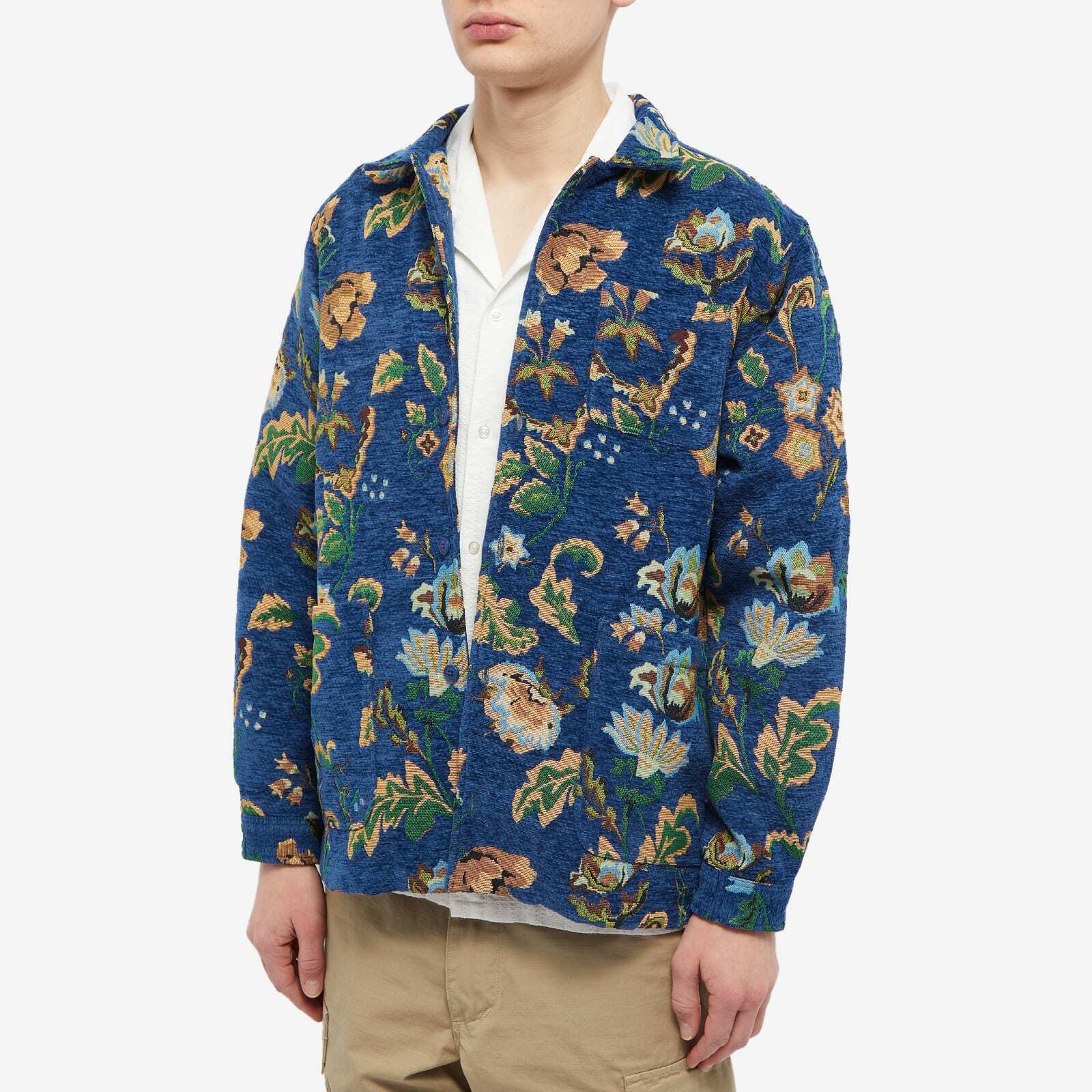 KESTIN MEN’S ORMISTON SHIRT JACKET IN ROYAL BLUE JACQUARD in ROYAL BLUE JACQUARD — view 2
