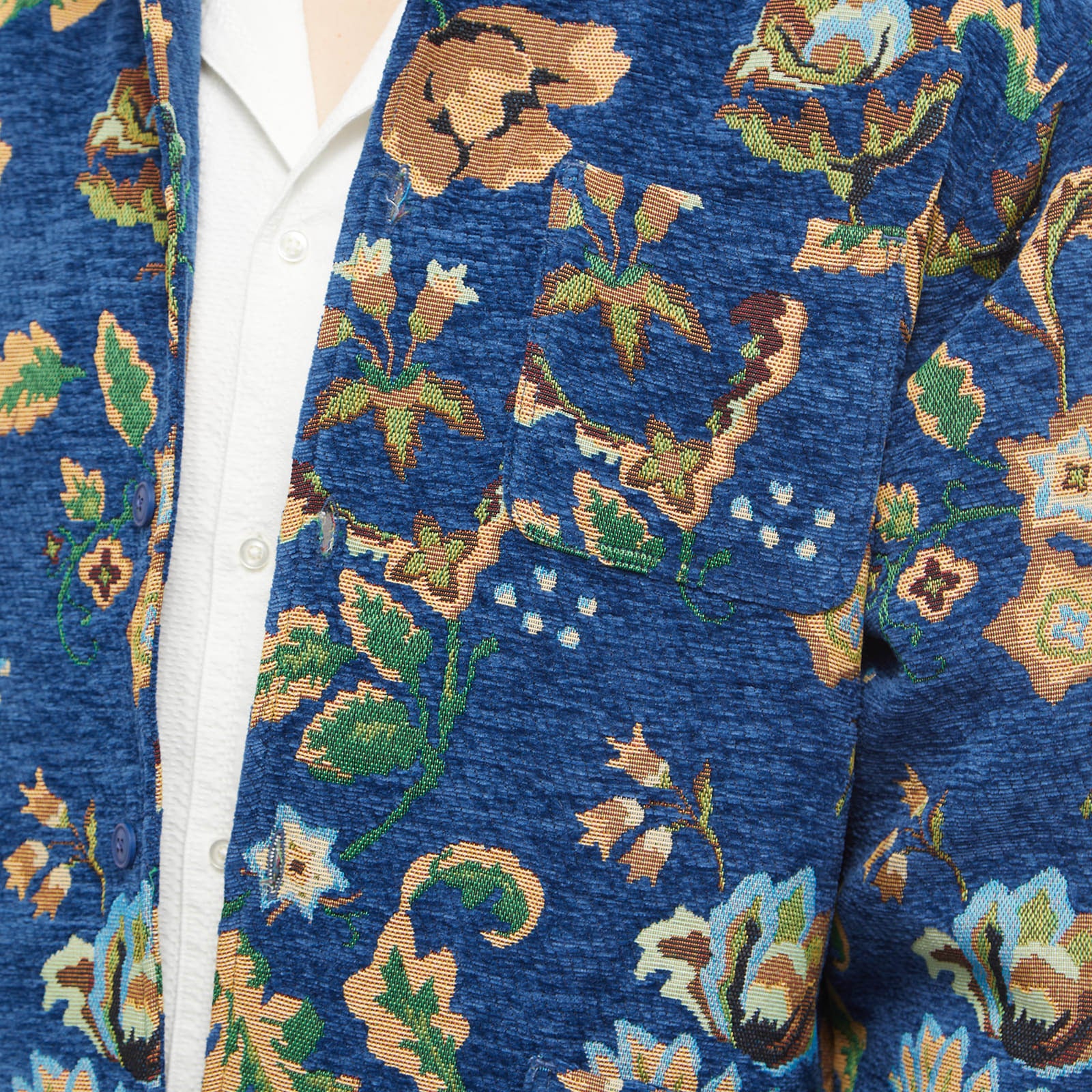 KESTIN MEN’S ORMISTON SHIRT JACKET IN ROYAL BLUE JACQUARD in ROYAL BLUE JACQUARD — view 4