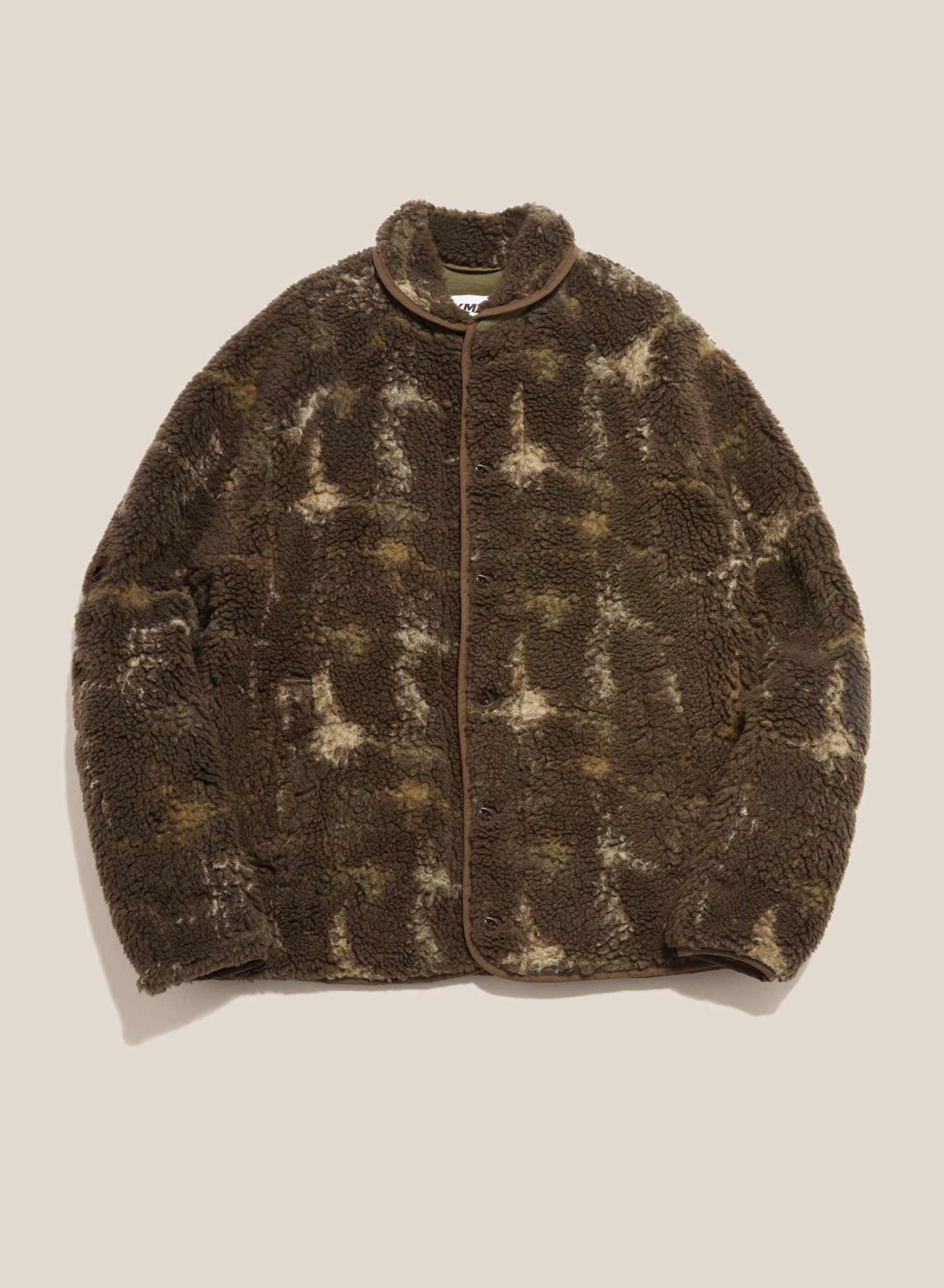 YMC BEACH JACQUARD FLEECE JACKET IN BROWN MULTI in BROWN MULTI — main product view