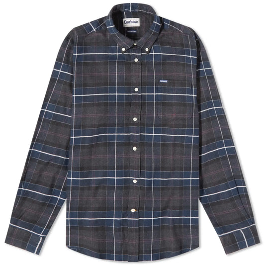 BARBOUR KYELOCH TAILORED SHIRT IN BLACK SLATE