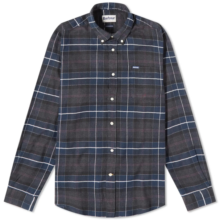 BARBOUR KYELOCH TAILORED SHIRT IN BLACK SLATE