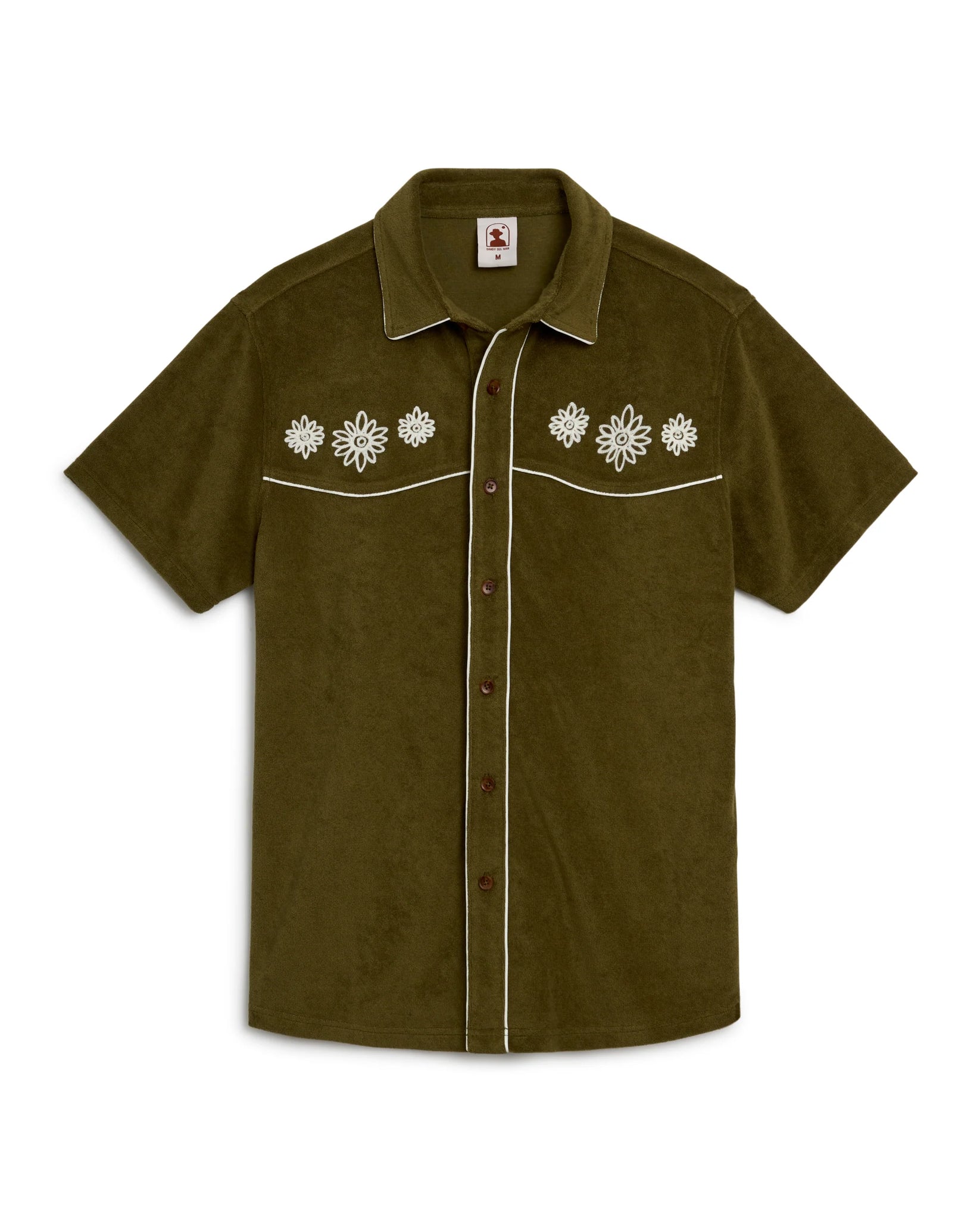 DANDY DEL MAR THE GAUCHO TERRY CLOTH SHIRT IN ARBEQUINA in ARBEQUINA — main product view