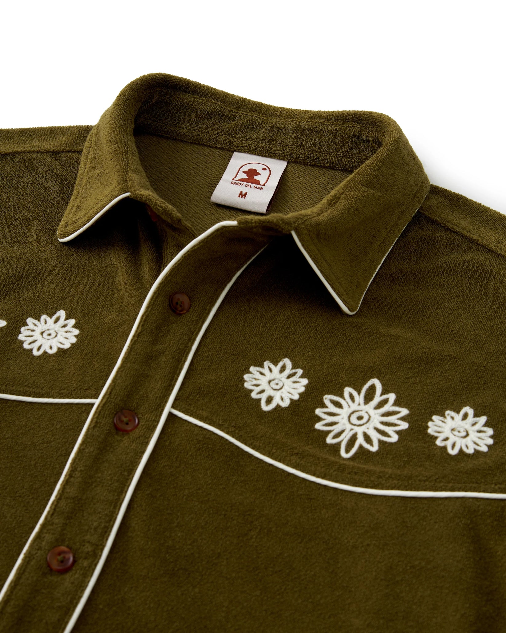 DANDY DEL MAR THE GAUCHO TERRY CLOTH SHIRT IN ARBEQUINA in ARBEQUINA — view 2