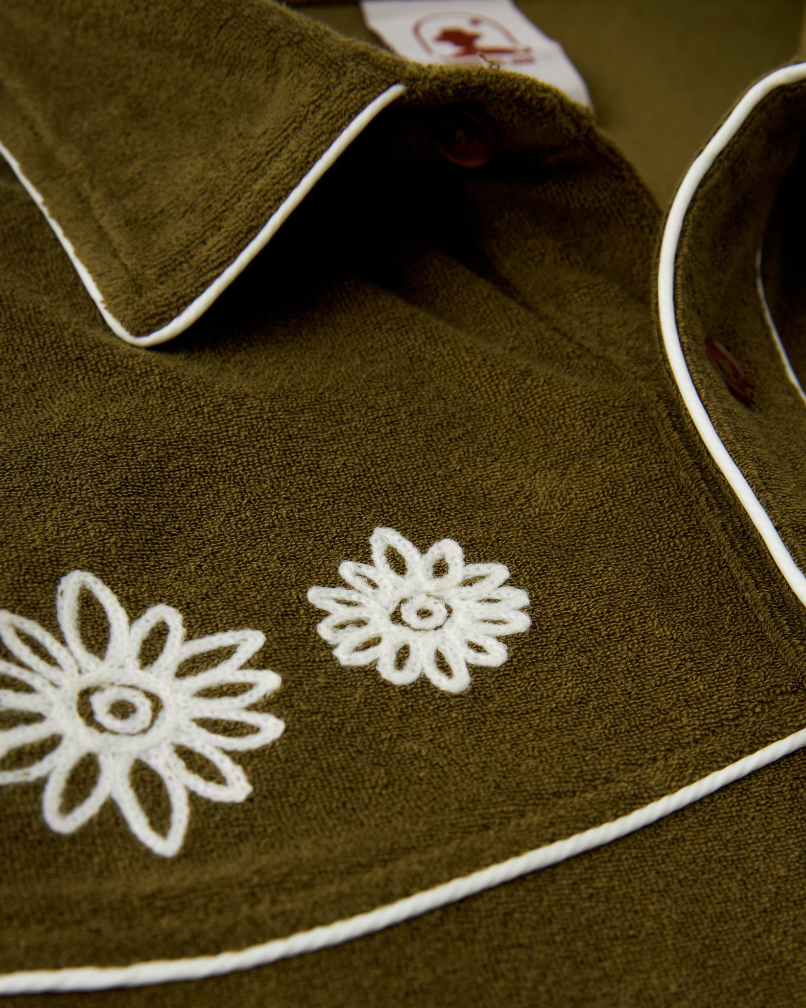 DANDY DEL MAR THE GAUCHO TERRY CLOTH SHIRT IN ARBEQUINA in ARBEQUINA — view 3