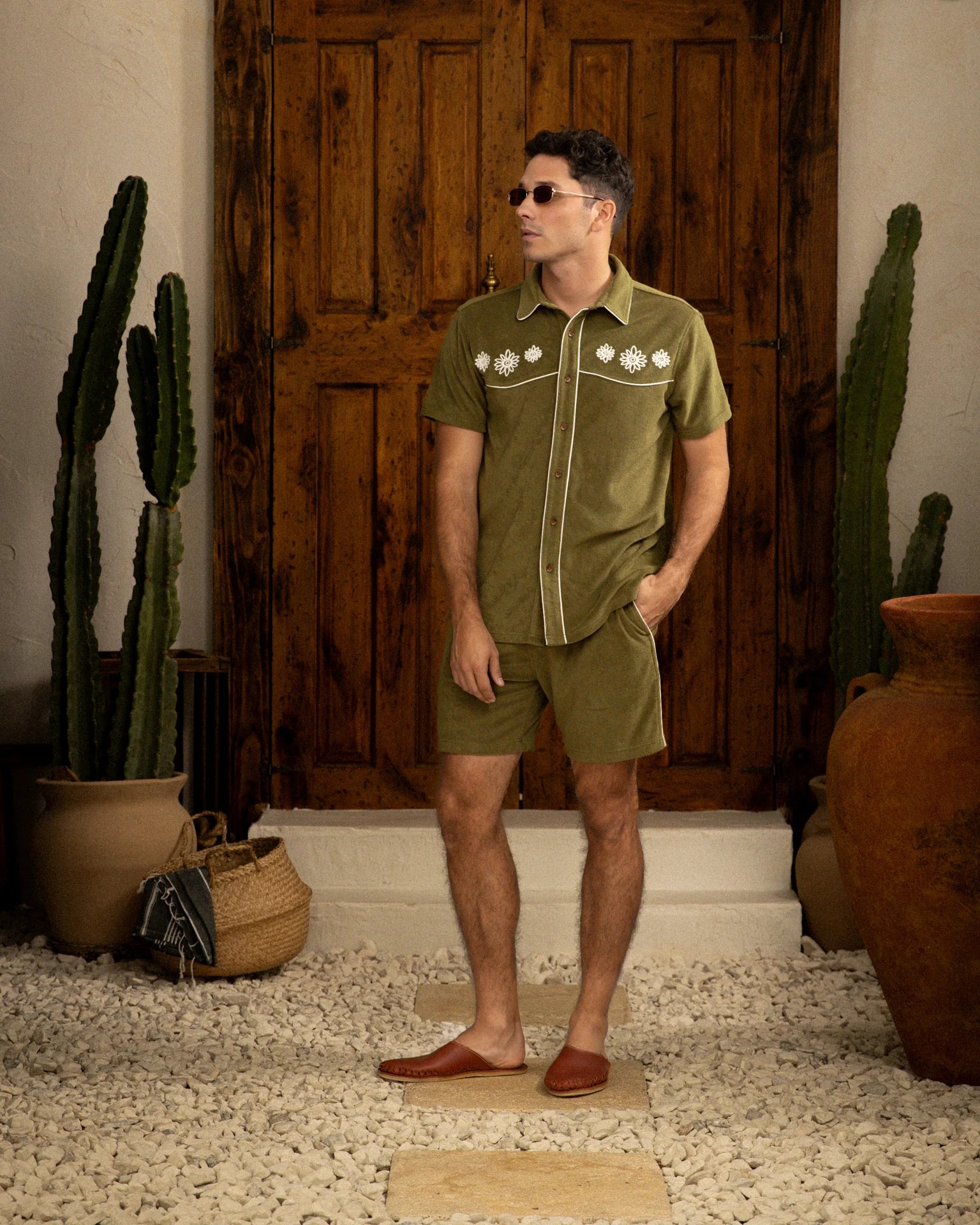 DANDY DEL MAR THE GAUCHO SHORT IN ARBEQUINA in ARBEQUINA — view 5