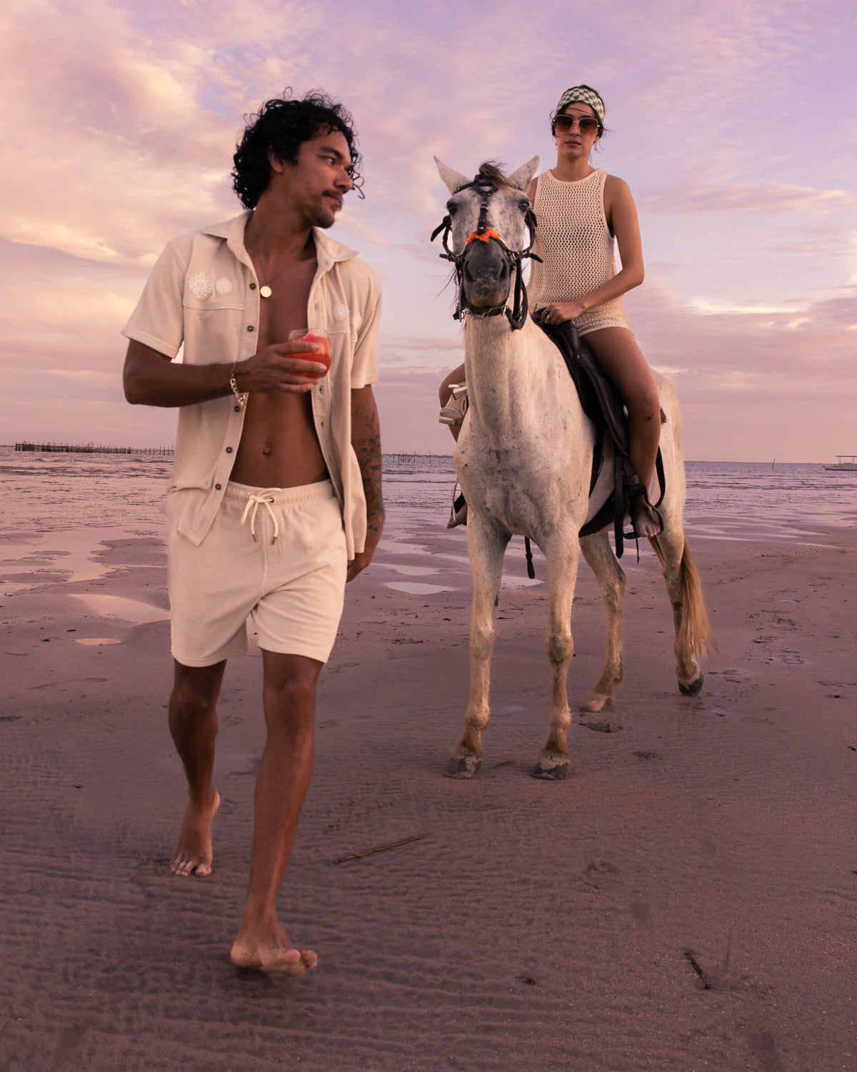 DANDY DEL MAR THE GAUCHO SHORT IN ALABASTER in ALABASTER — view 7